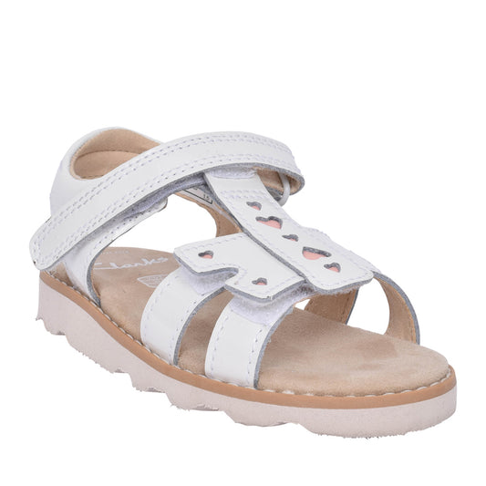 Girls Crown Beat K White Patent Sandal In Kids F Fit