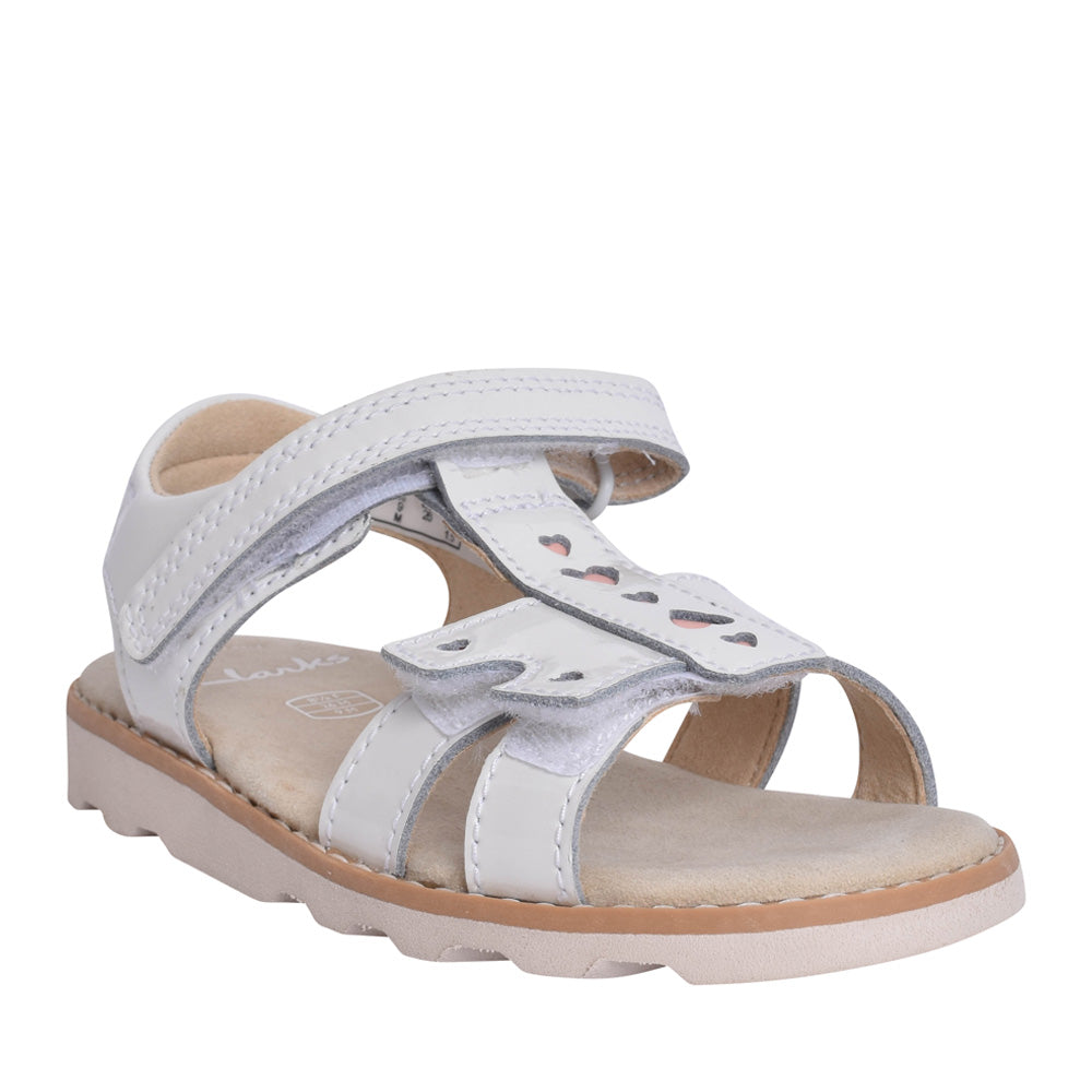 Girls Crown Beat White Patent Sandal In Kids F Fit