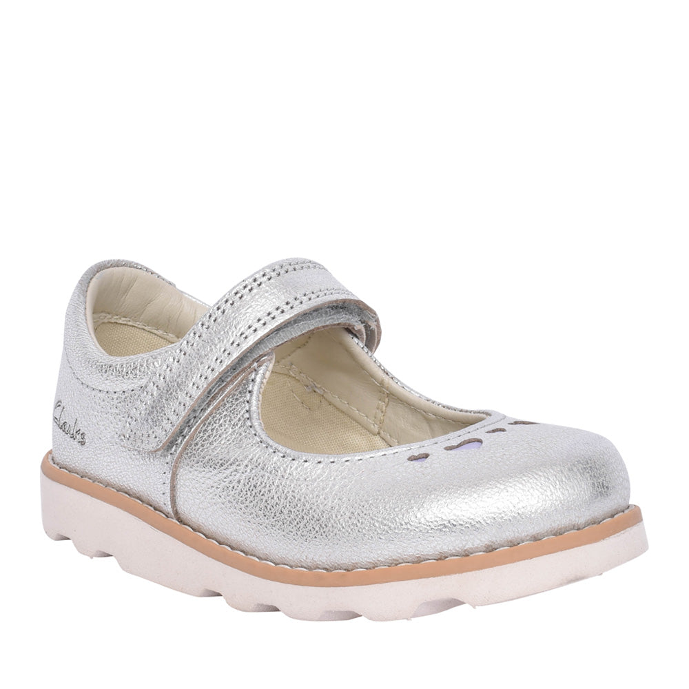 Girls Crown Jane K Metallic Velcro Shoe In Kids G Fit