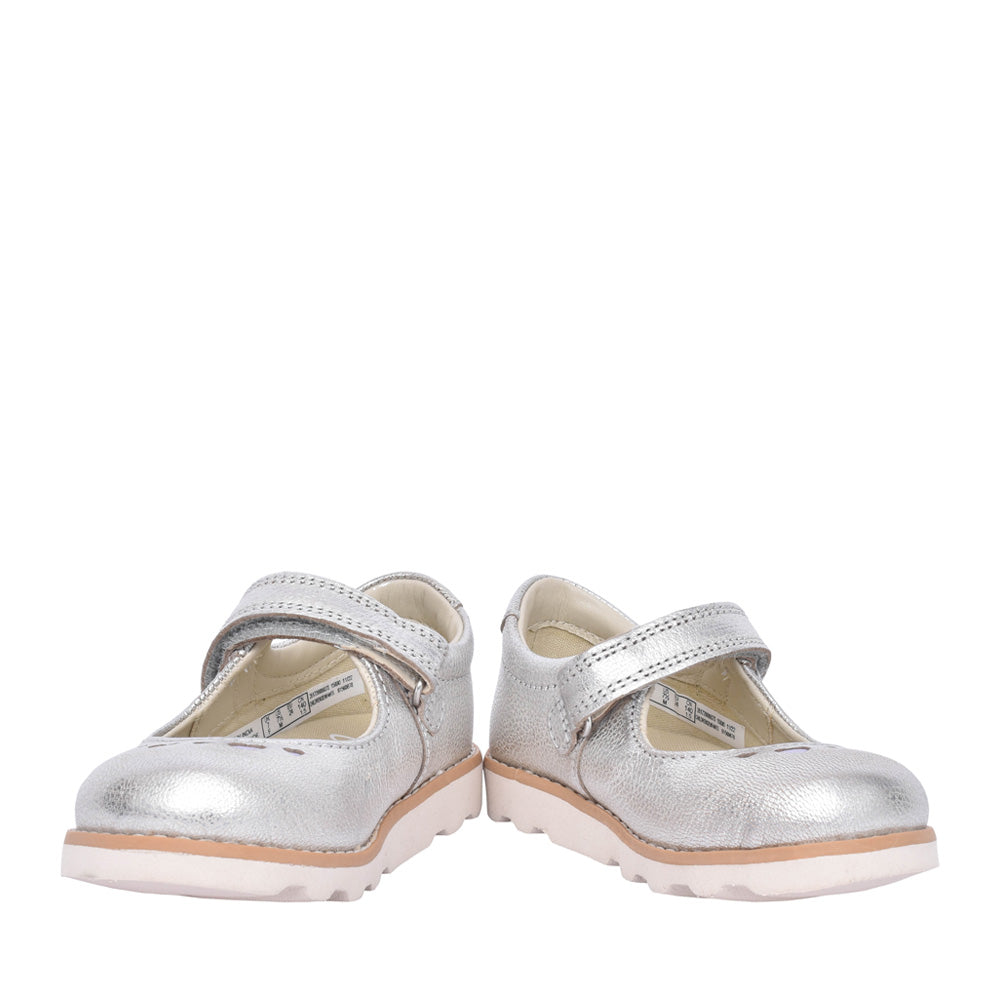 Girls Crown Jane K Metallic Velcro Shoe In Kids H Fit