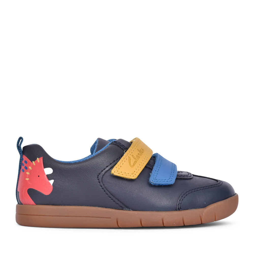Boys Den Play K Navy Leather Shoe In Kids F Fit