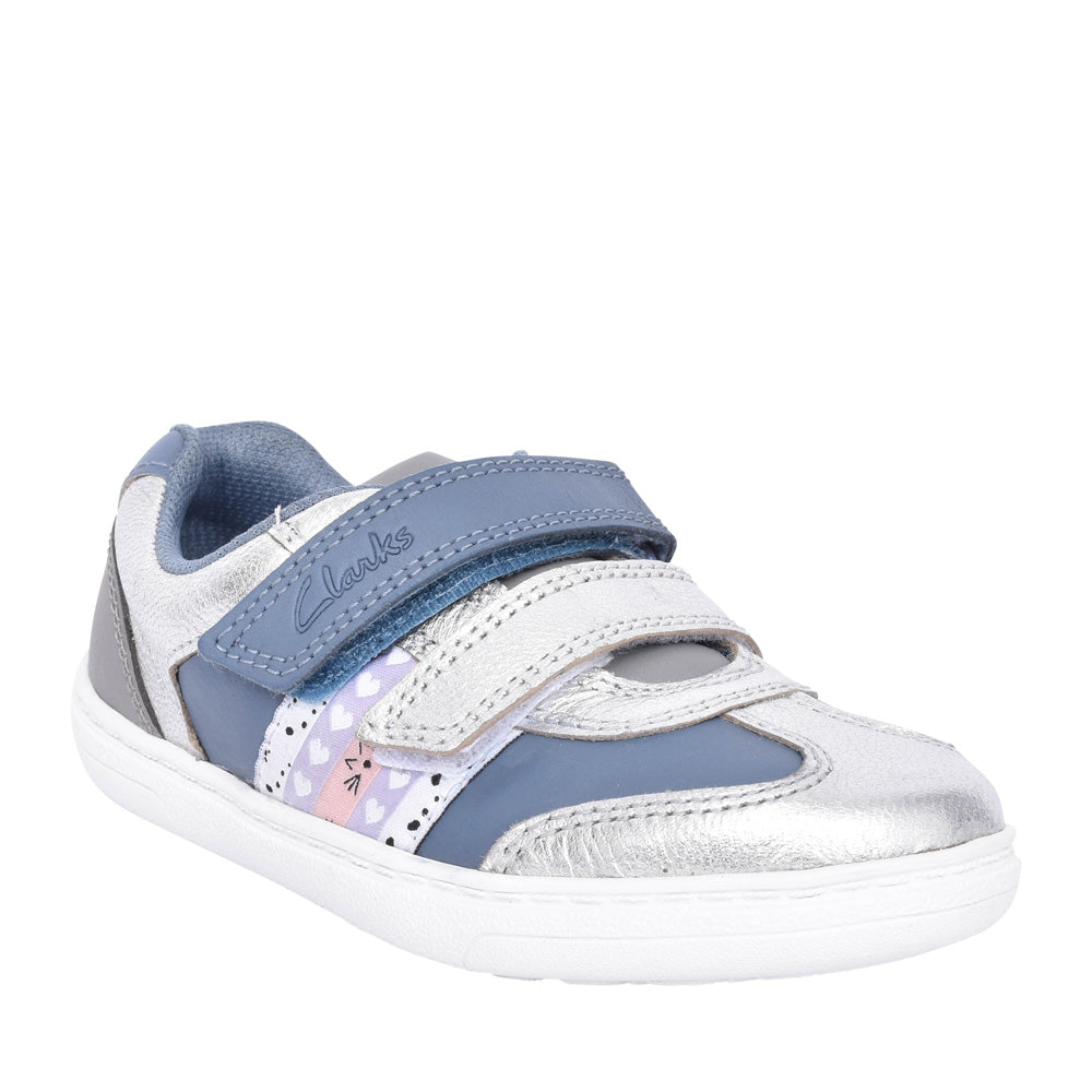 Girls Flash Web K Denim Blue Shoe In Kids F Fit