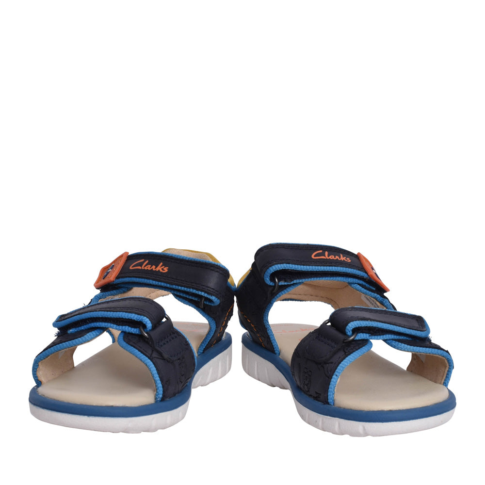 Boys Roam Plane K Navy Leather Sandal In Kids G Fit
