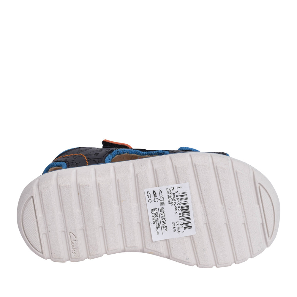 Boys Roam Plane K Navy Leather Sandal In Kids G Fit