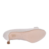 Ladies Rp0008 Medium Heel Peep Toe In Beige