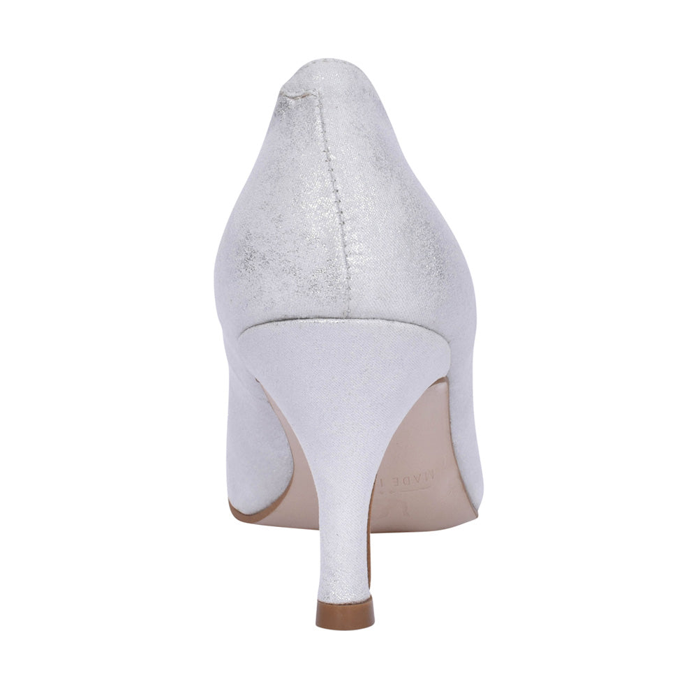 Ladies Rp0008 Medium Heel Peep Toe In Silver