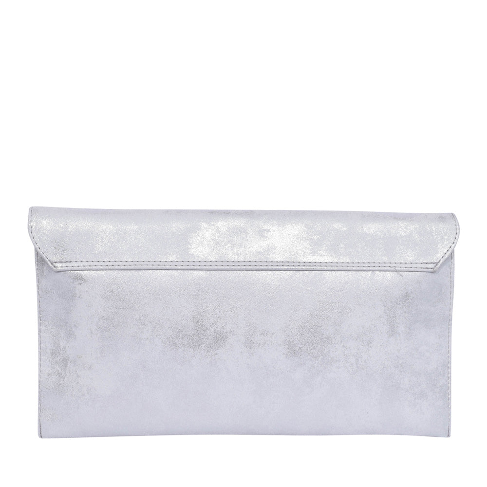 Ladies Bl017 Clutch Envelope Bag In Silver