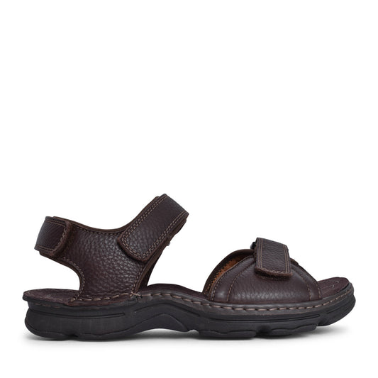 Mens Atl Part Leather G-fit Sandal In Dark Brown
