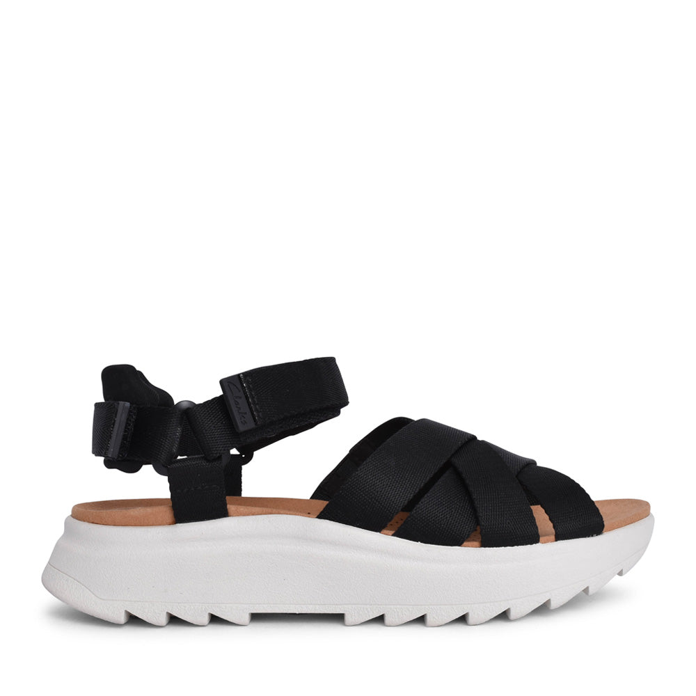 Ladies Dashlite Cros Leather D-fit Sandal In Black