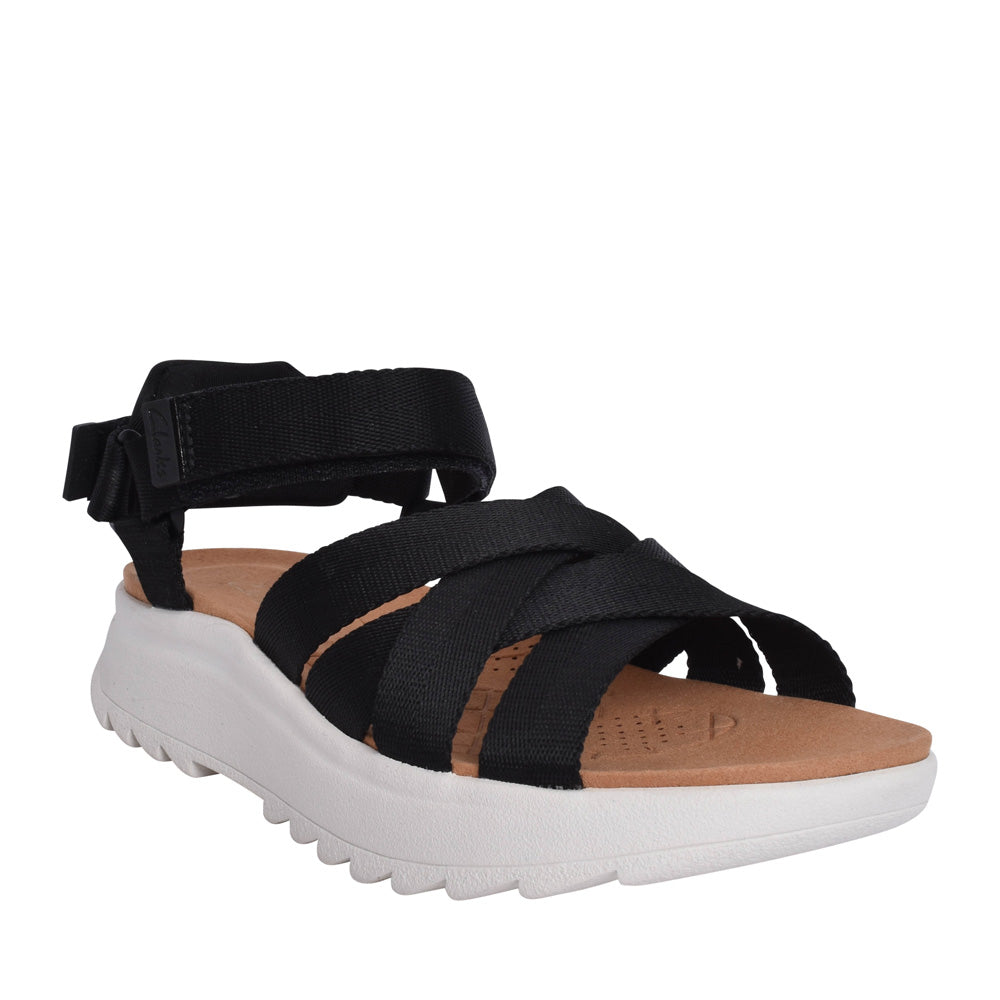 Ladies Dashlite Cros Leather D-fit Sandal In Black