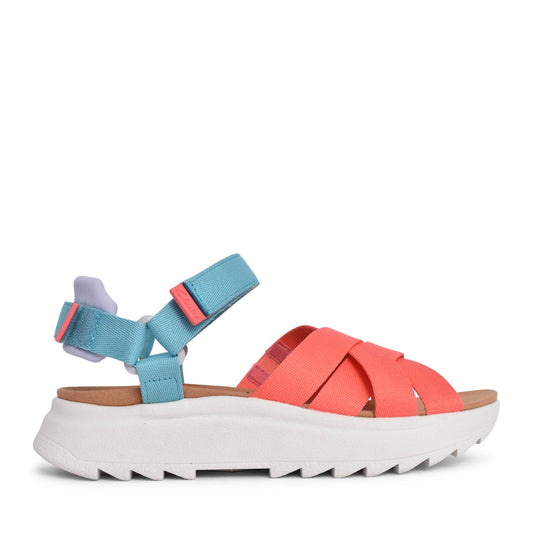 Ladies Dashlite Cros Leather D-fit Sandal In Peach