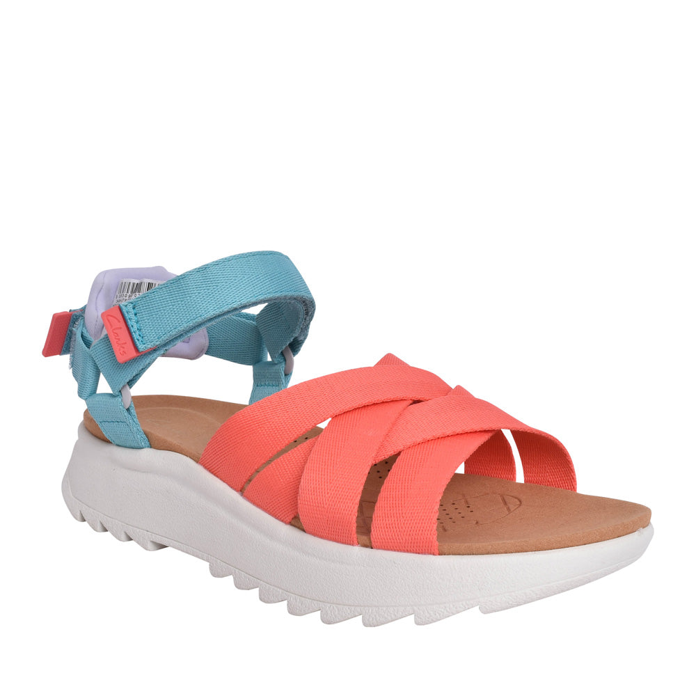 Ladies Dashlite Cros Leather D-fit Sandal In Peach