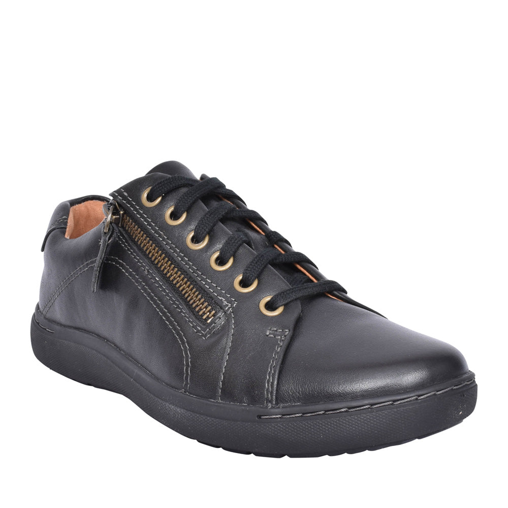 Ladies Nalle Lace Leather D-fit Laced Shoe In Black