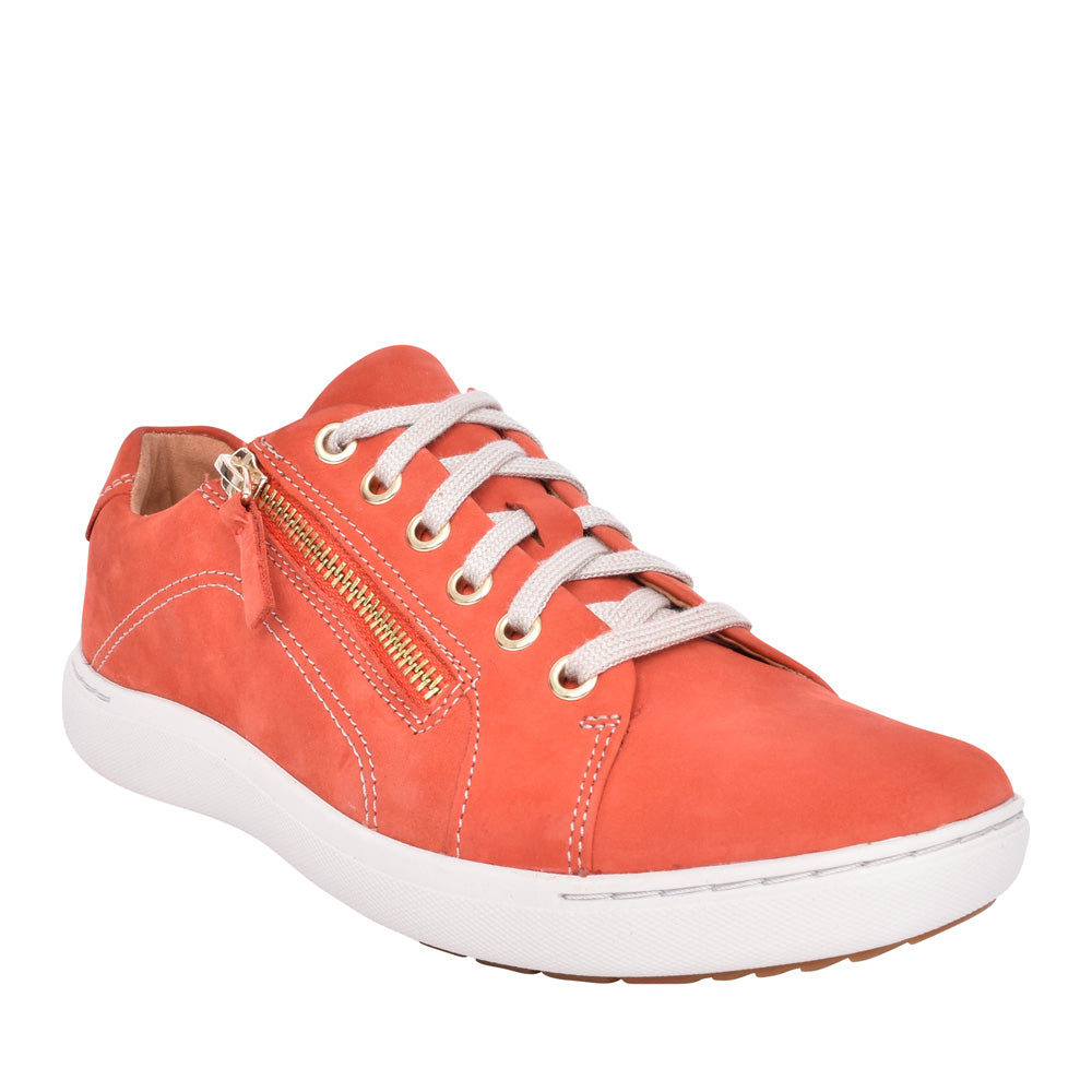 Ladies Nalle Lace Nubuck D-fit Laced Trainer In Orange