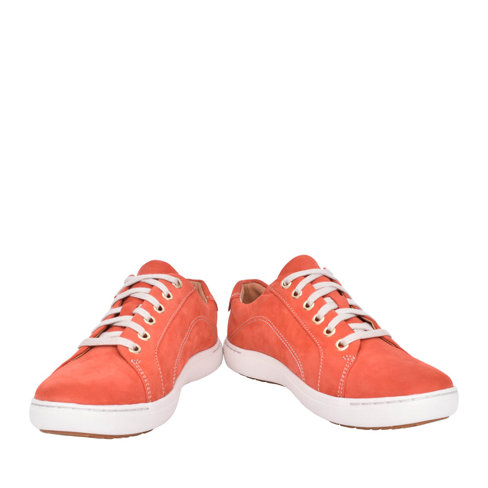 Ladies Nalle Lace Nubuck D-fit Laced Trainer In Orange