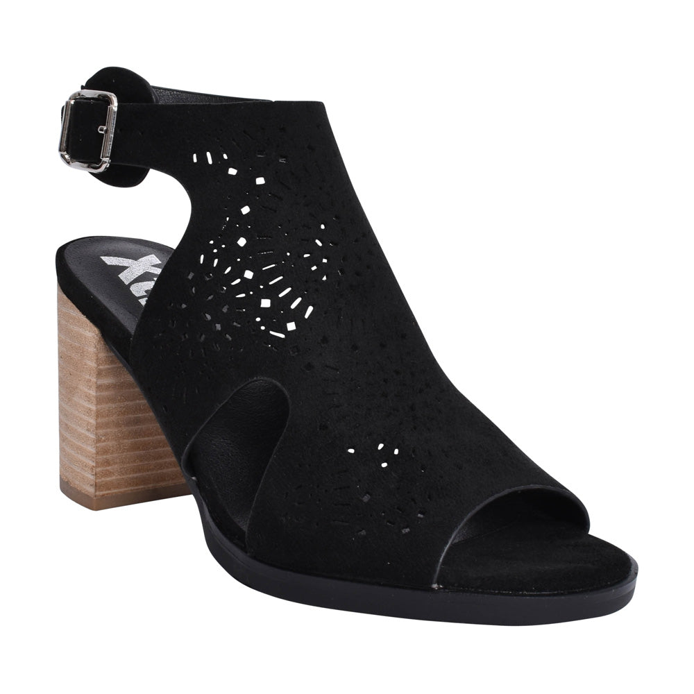 Ladies 141098 Block Heeled Sandal In Black