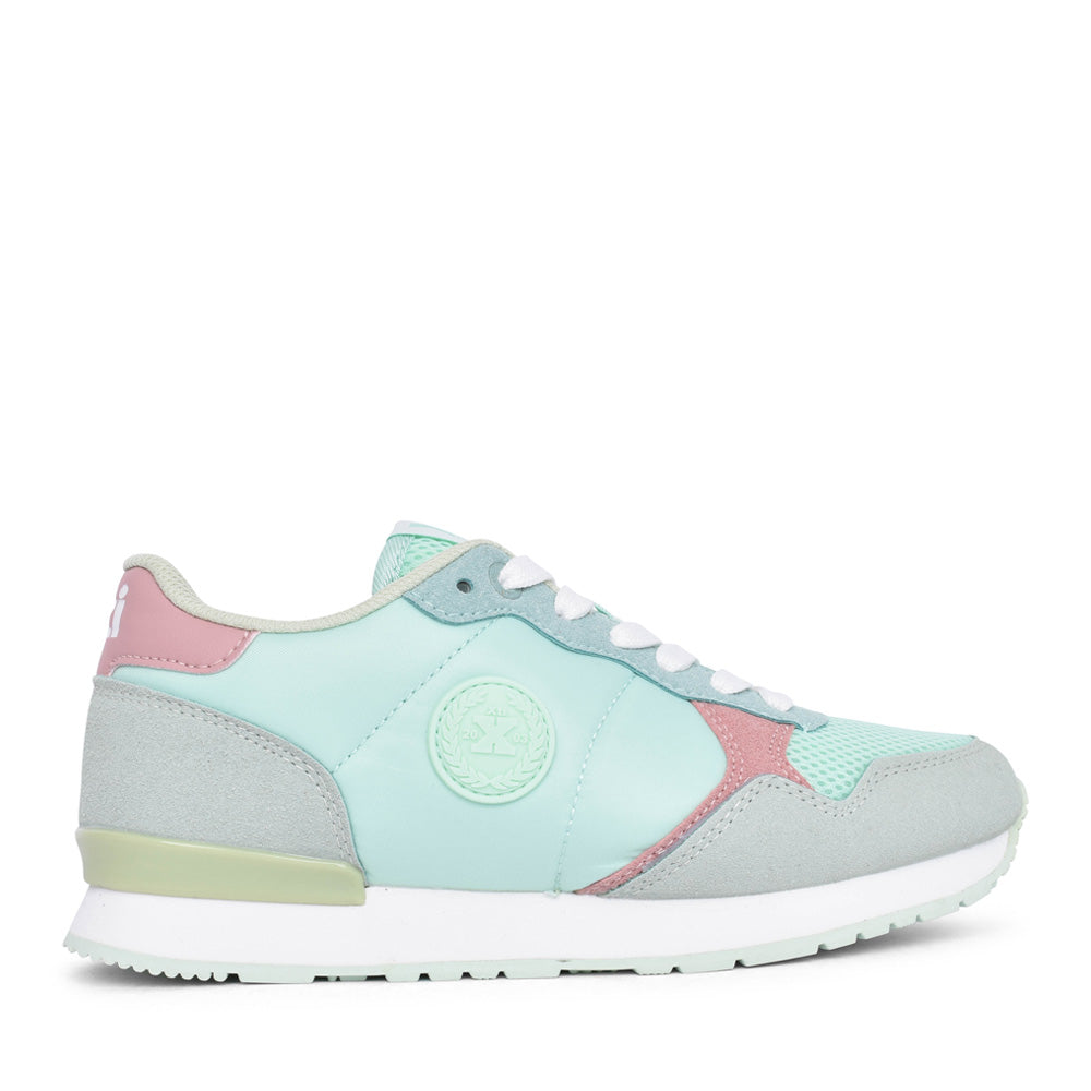 Ladies 141024 Laced Trainer In Aqua