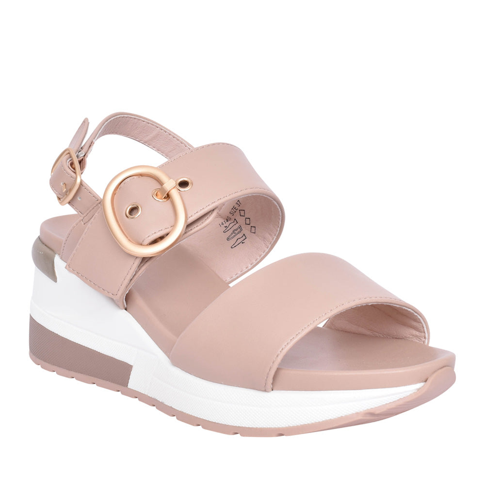 Ladies 141410 Wedged Sandal In Nude