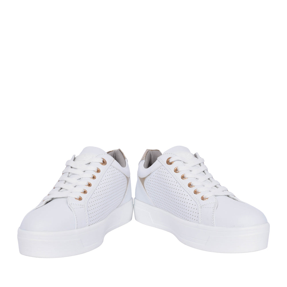 Ladies 44309 Laced Trainer In White