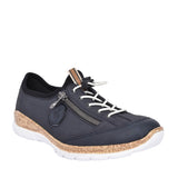 Ladies N4263 Laced Trainer In Navy