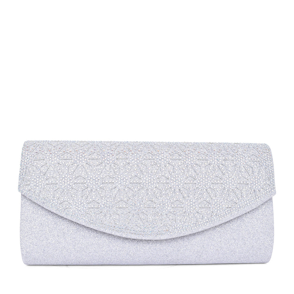 Ladies Applewood Clutch Bag In Silver