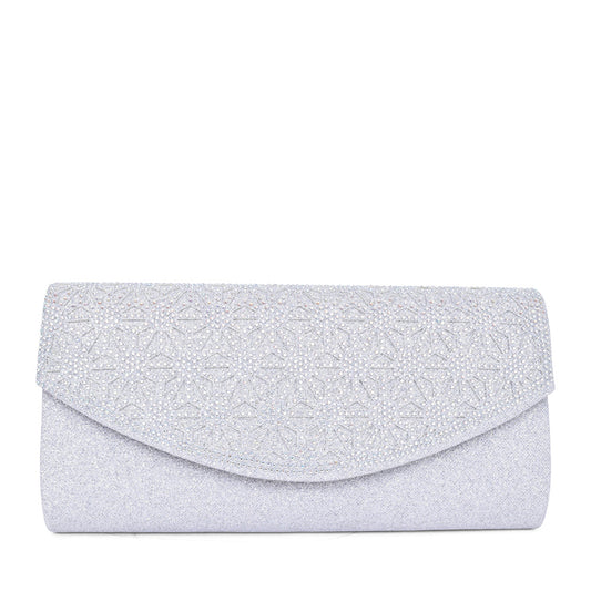 Ladies Applewood Clutch Bag In Silver