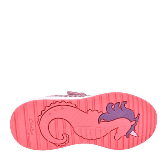 Girls Aquatic Brill Pink Combi Velcro Trainer In Kids F Fit