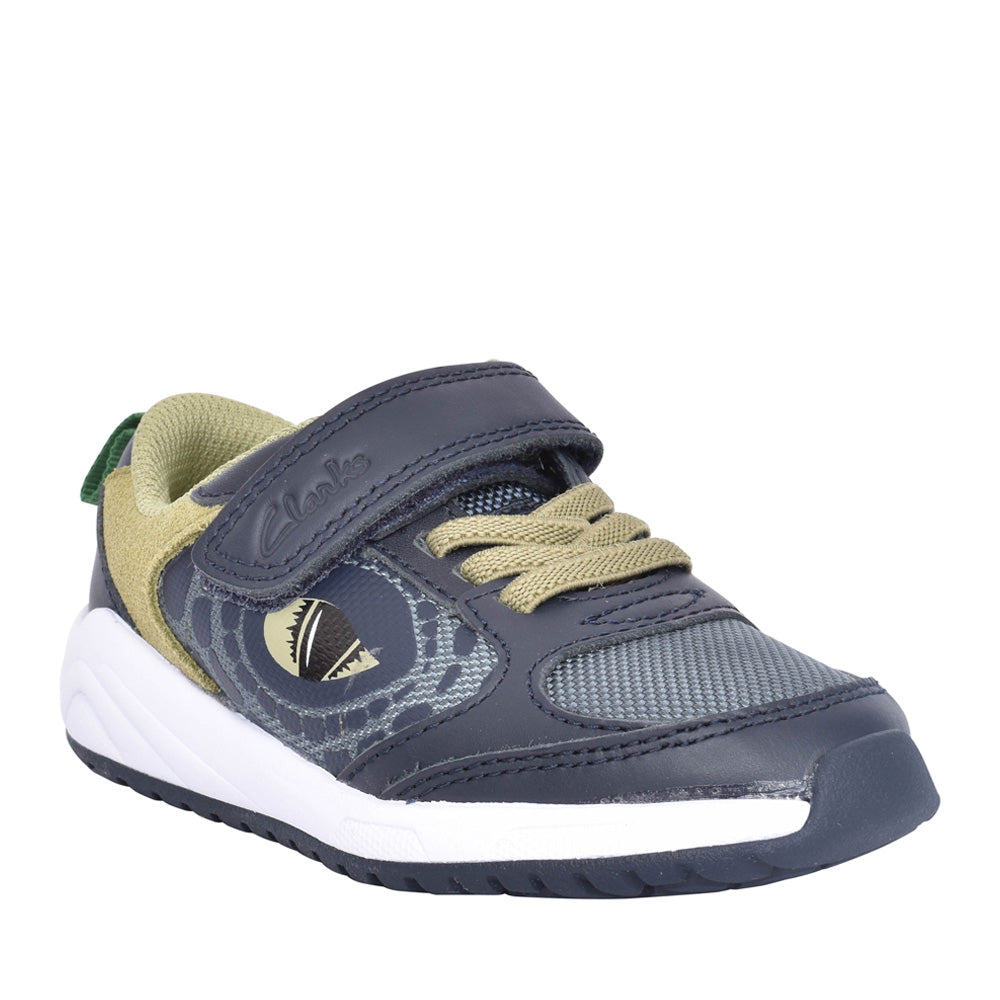 Boys Aeon Search K Kids Navy/ Green Velcro Trainer In Kids G Fit