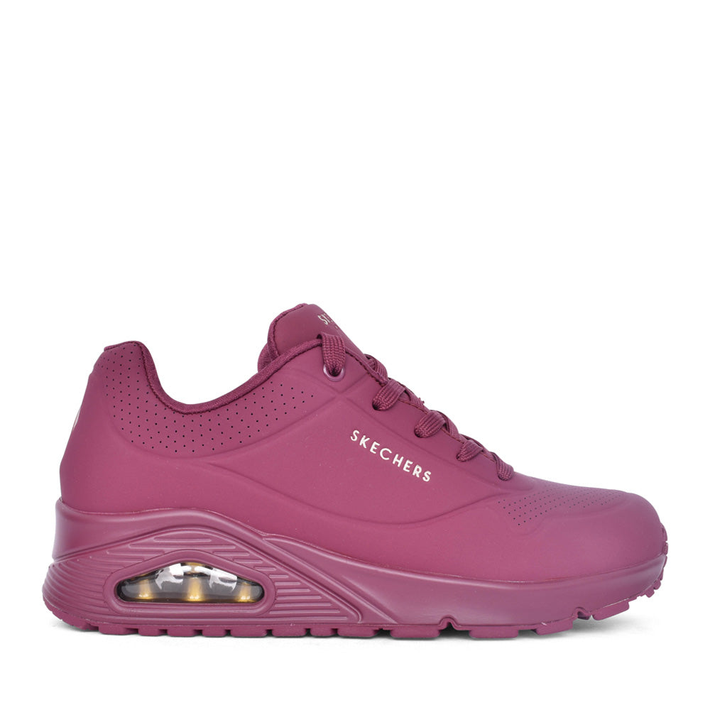 Ladies 73690 Uno Stand On Air Laced Trainer In Plum