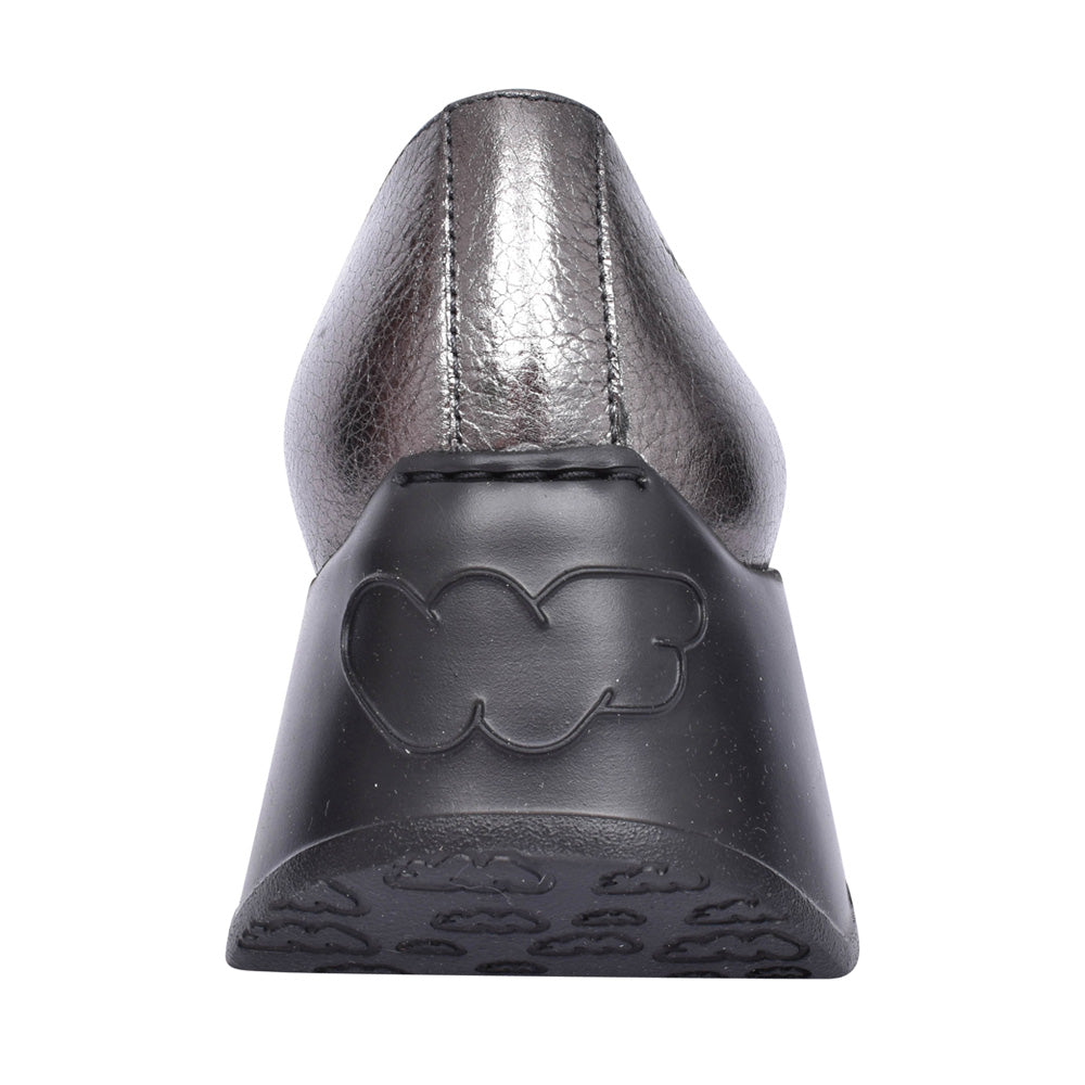 Ladies E-6733 Wedge Slip-on Shoe In Pewter