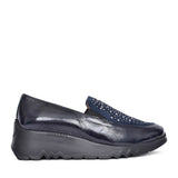 Ladies E-6733 Wedge Slip-on Shoe In Blue