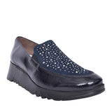 Ladies E-6733 Wedge Slip-on Shoe In Blue