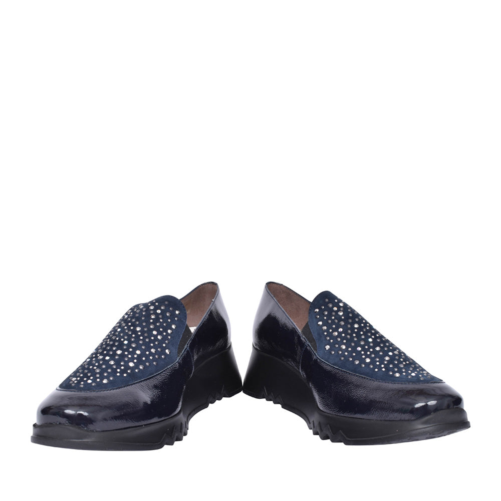 Ladies E-6733 Wedge Slip-on Shoe In Blue
