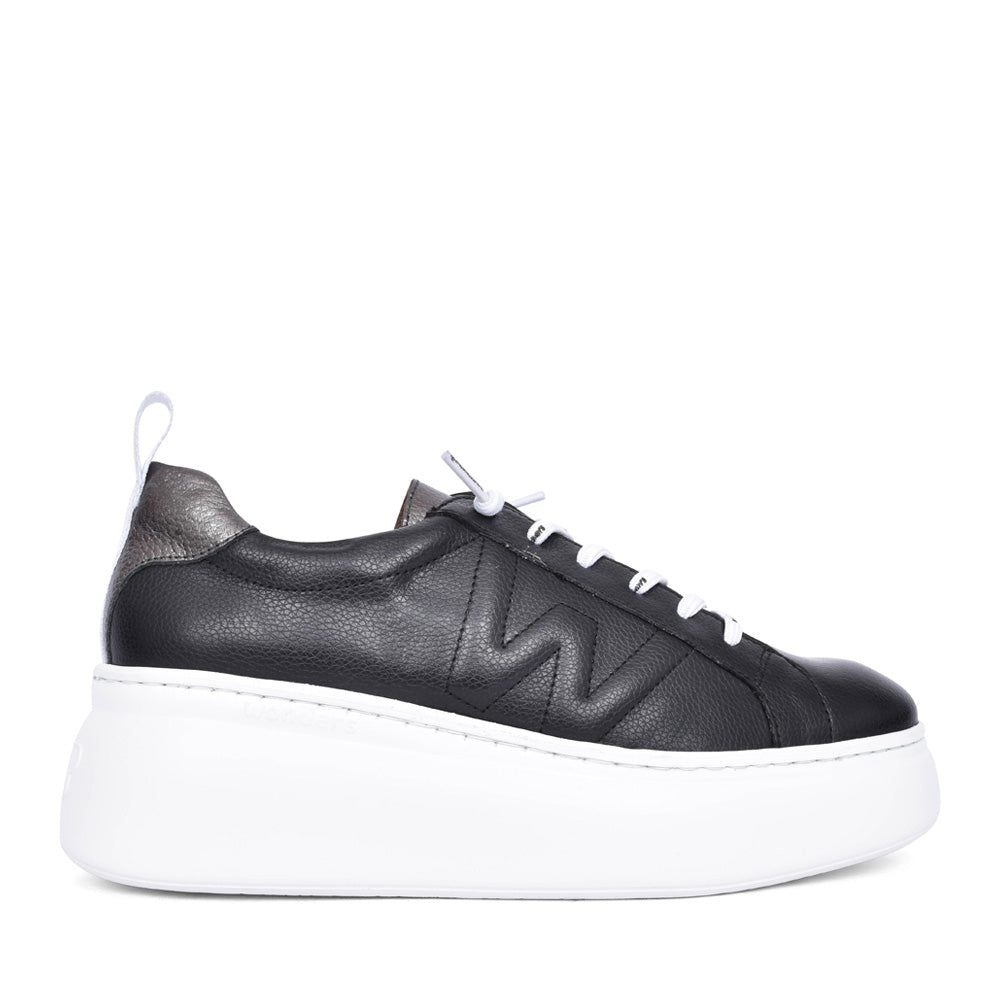 Ladies A-2632 Wedge Laced Shoe In Black