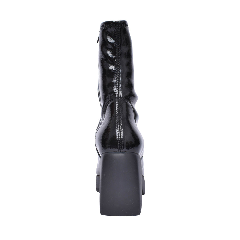 Ladies H-4942 Block Heel Calf Boot In Black
