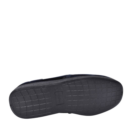 Mens Albert 408s 02 Wide Fit Checked Slipper In Navy