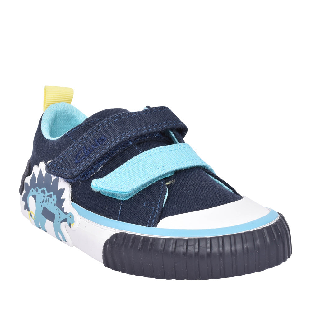 Boys Foxing Tail T Navy Combi Canvas Shoe In Kids G Fit
