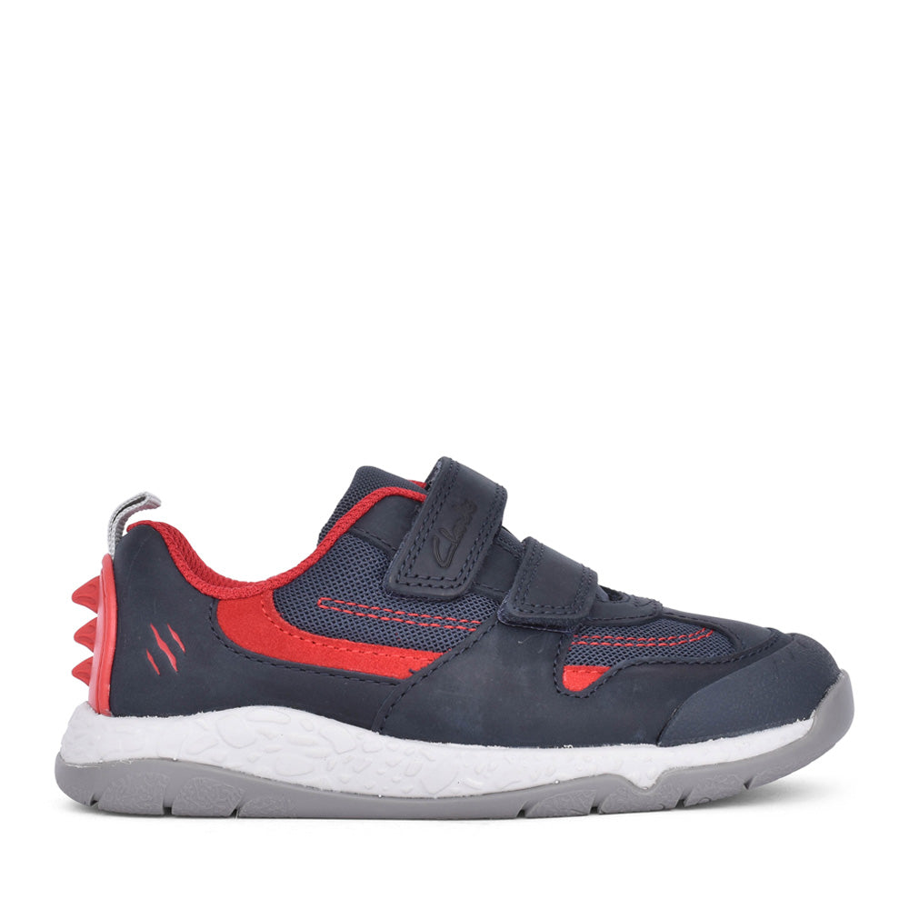Boys Steggy Tail K Navy Velcro Shoe In Kids F Fit