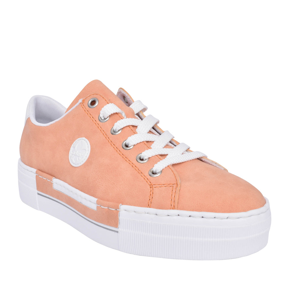 Ladies N49w1 Laced Trainer In Orange