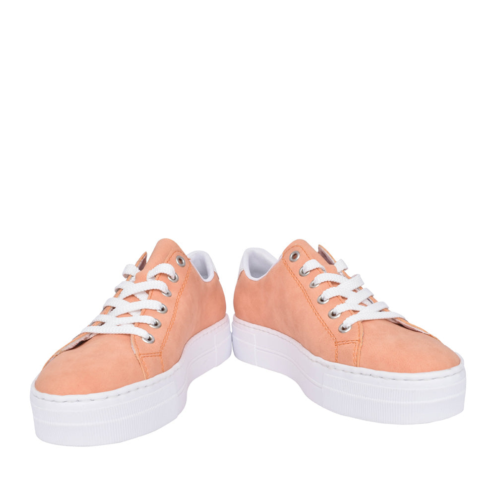 Ladies N49w1 Laced Trainer In Orange