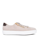 Ladies L59l1 Laced Trainer In Beige