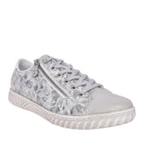 Ladies N0900 Laced Trainer In Silver
