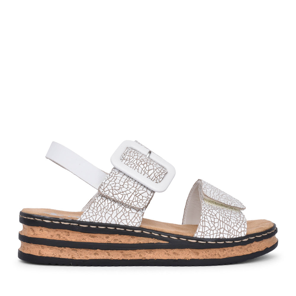Ladies 62950 Velcro Sandal In White
