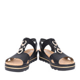 Ladies 67498 Wedge Sandal In Black