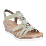 Ladies 619b2 Wedge Sandal In Green