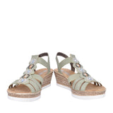 Ladies 619b2 Wedge Sandal In Green