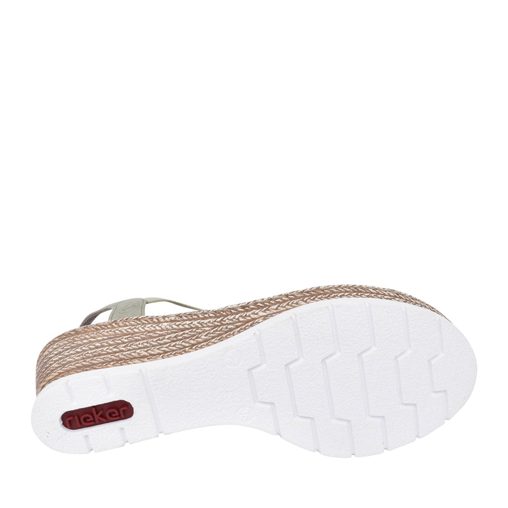 Ladies 619b2 Wedge Sandal In Green