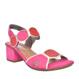 Ladies 64691 Low Heel Sandal In Fuchsia