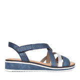 Ladies V3663 Low Heel Sandal In Blue