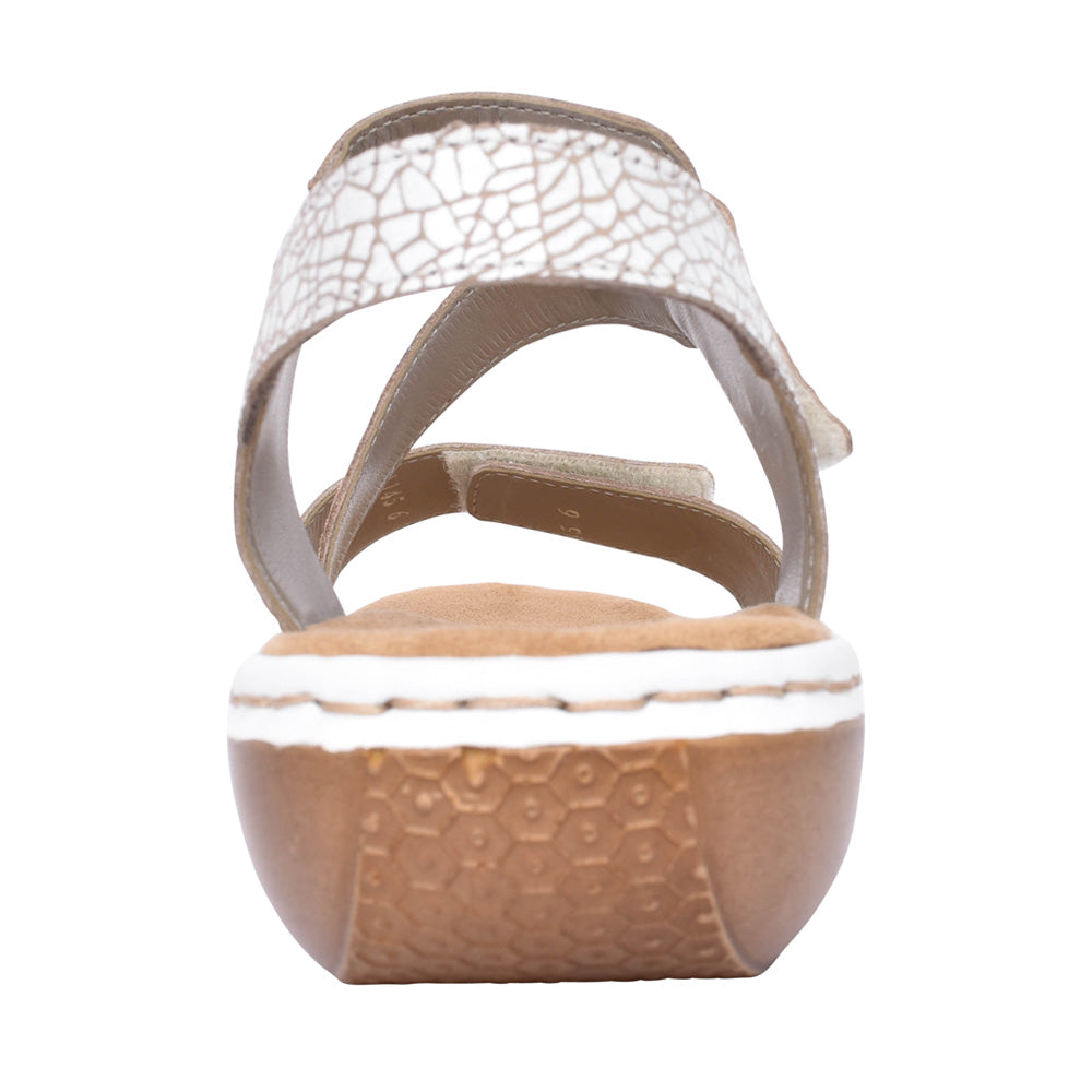 Ladies 659c7 Low Heel Sandal In White